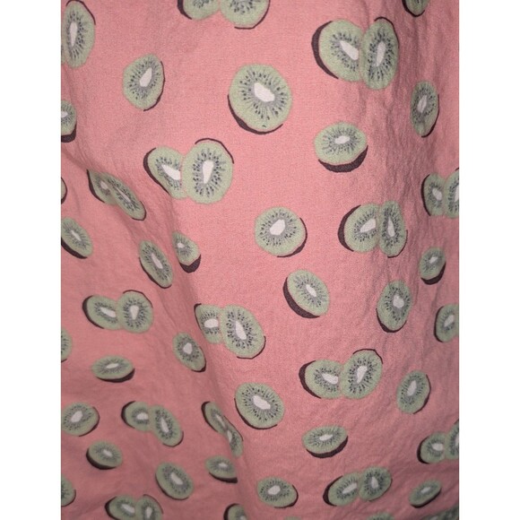 Amazon Essentials Button Down S Men's Pink Kiwi Print Short Sleeve Fruit Quirky - Picture 2 of 6